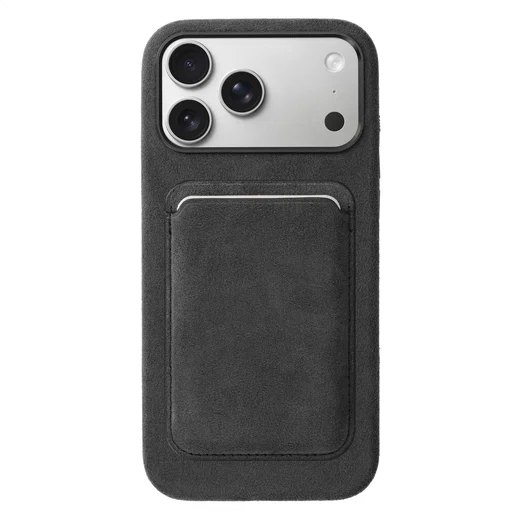 Rosso Avanti Alcantara Wallet MagSafe Kaarthouder / Pasjeshouder Grijs afbeelding 7