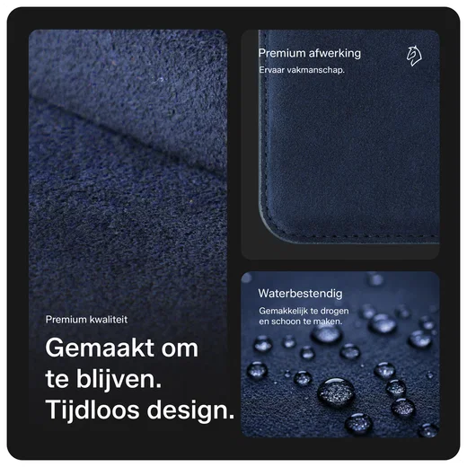 Rosso Avanti Alcantara Wallet MagSafe Kaarthouder / Pasjeshouder Blauw afbeelding 2
