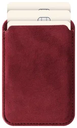 Rosso Avanti Alcantara Wallet MagSafe Kaarthouder / Pasjeshouder Burgundy afbeelding