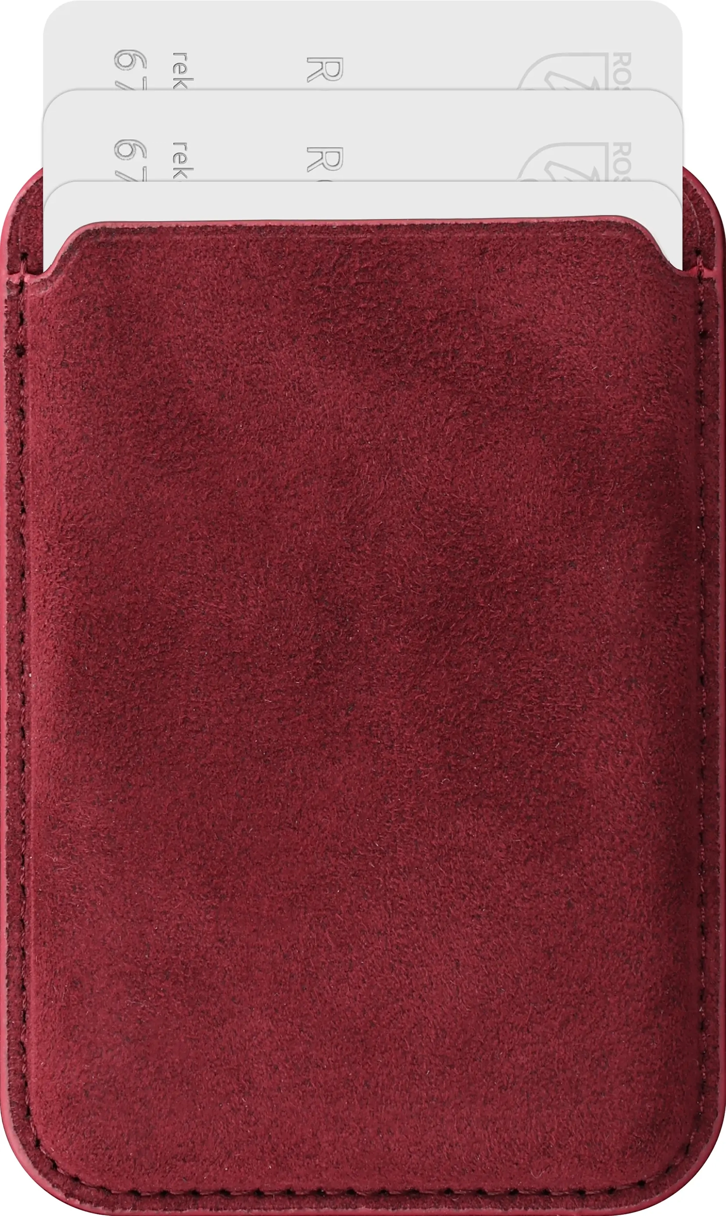 Rosso Avanti Alcantara Wallet MagSafe Kaarthouder / Pasjeshouder Burgundy afbeelding 1