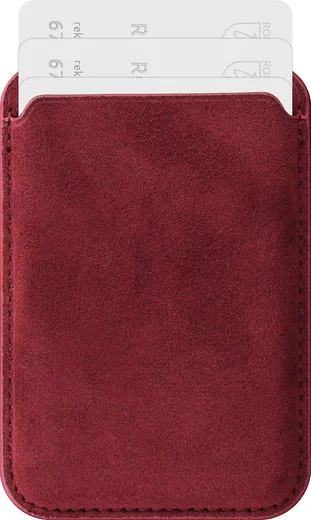 Rosso Avanti Alcantara Wallet MagSafe Kaarthouder / Pasjeshouder Burgundy afbeelding 1