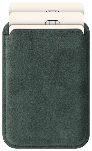 Rosso Avanti Alcantara Wallet MagSafe Kaarthouder / Pasjeshouder Groen afbeelding 1