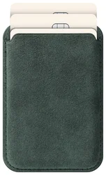 Rosso Avanti Alcantara Wallet MagSafe Kaarthouder / Pasjeshouder Groen afbeelding