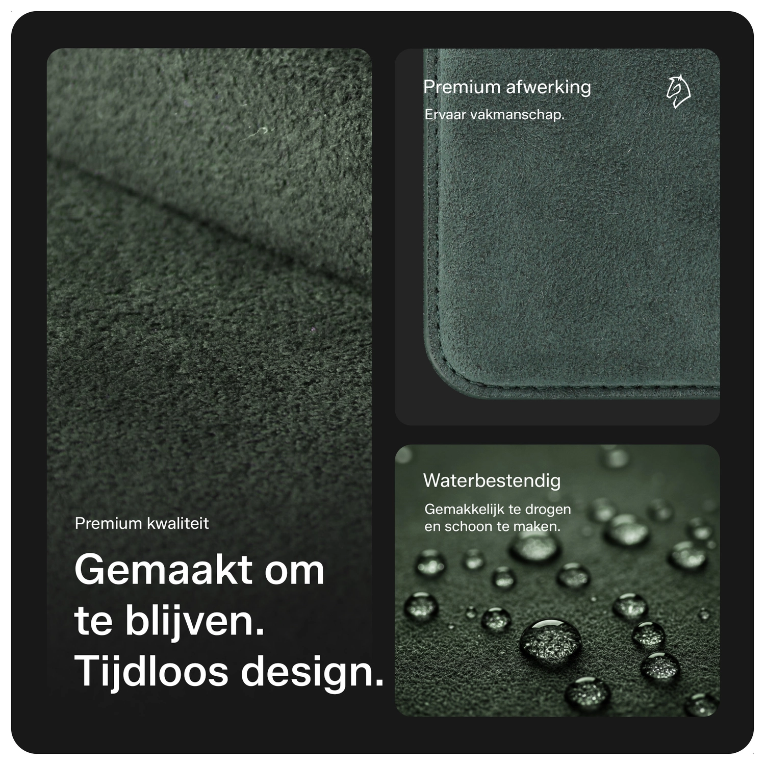 Rosso Avanti Alcantara Wallet MagSafe Kaarthouder / Pasjeshouder Groen afbeelding 2