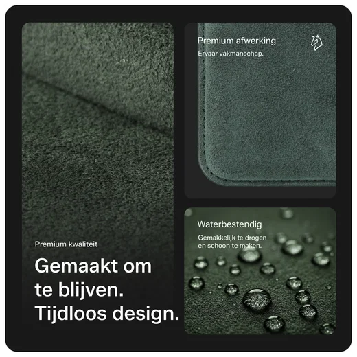 Rosso Avanti Alcantara Wallet MagSafe Kaarthouder / Pasjeshouder Groen afbeelding 2