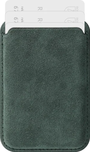 Rosso Avanti Alcantara Wallet MagSafe Kaarthouder / Pasjeshouder Groen afbeelding 1