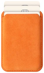 Rosso Avanti Alcantara Wallet MagSafe Kaarthouder / Pasjeshouder Oranje afbeelding