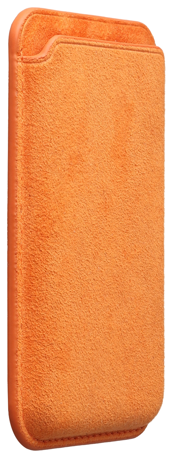 Rosso Avanti Alcantara Wallet MagSafe Kaarthouder / Pasjeshouder Oranje afbeelding 6