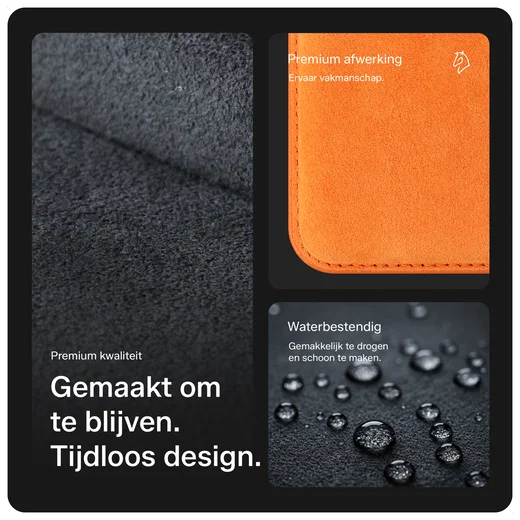 Rosso Avanti Alcantara Wallet MagSafe Kaarthouder / Pasjeshouder Oranje afbeelding 2