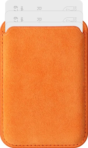 Rosso Avanti Alcantara Wallet MagSafe Kaarthouder / Pasjeshouder Oranje afbeelding 1