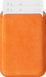 Rosso Avanti Alcantara Wallet MagSafe Kaarthouder / Pasjeshouder Oranje afbeelding