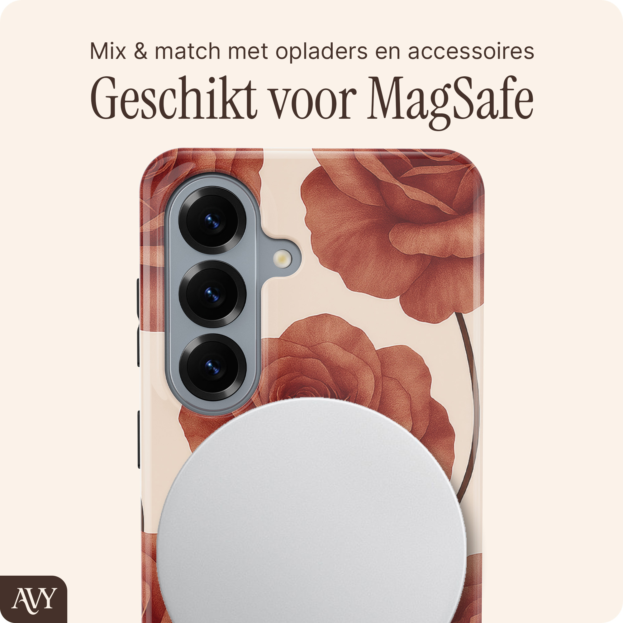 AVY Samsung Galaxy S26 Hoesje MagSafe Back Cover Botanique Roses afbeelding 7