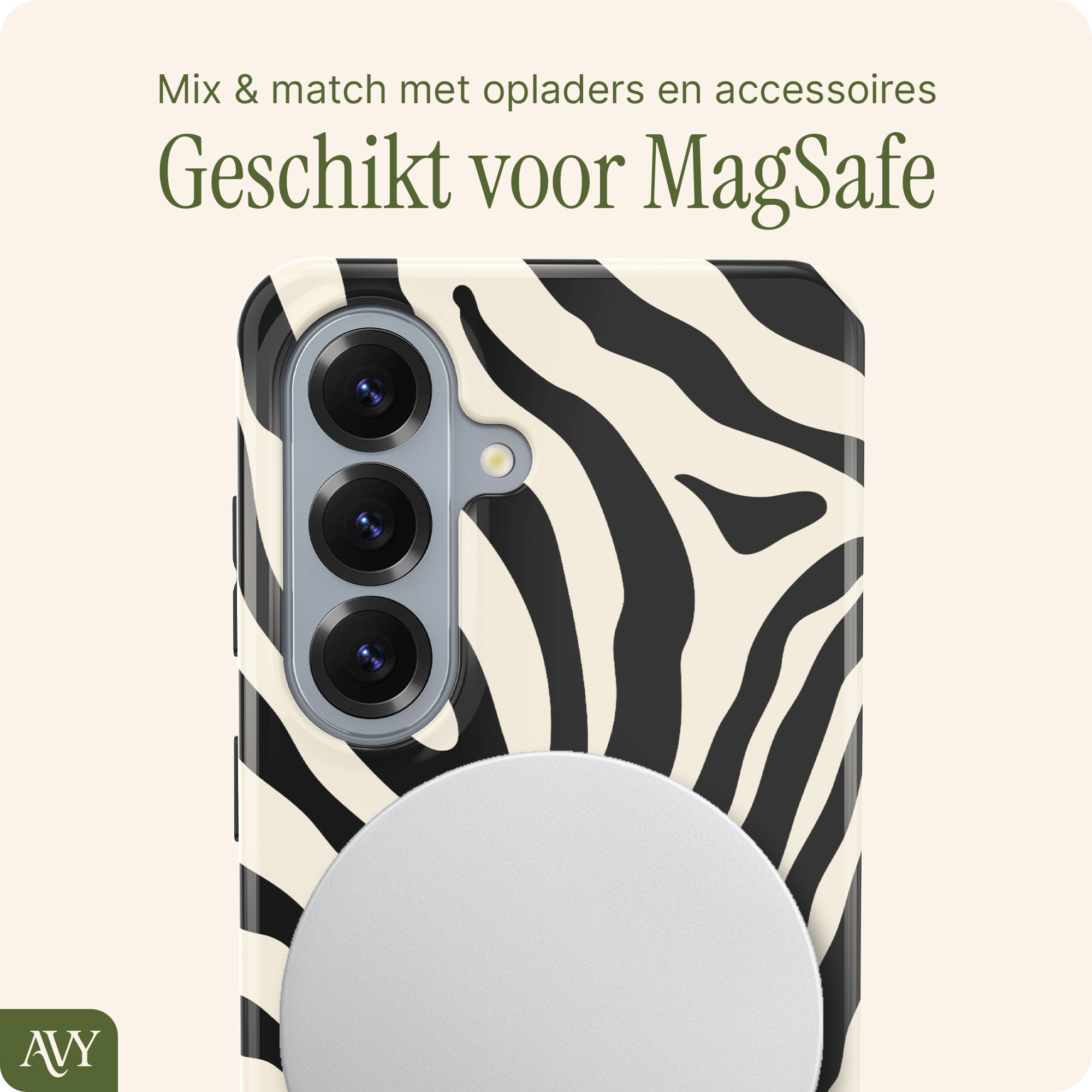 AVY Samsung Galaxy S26 Plus Hoesje MagSafe Back Cover Serengeti Zebra afbeelding 7