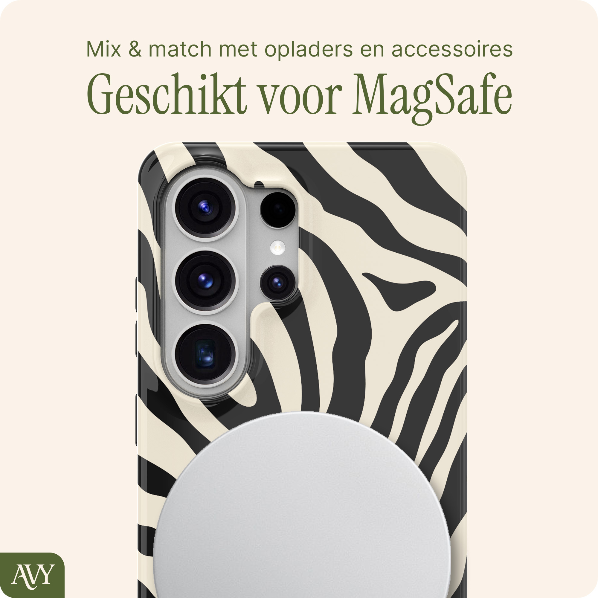 AVY Samsung Galaxy S26 Ultra Hoesje MagSafe Back Cover Serengeti Zebra afbeelding 7