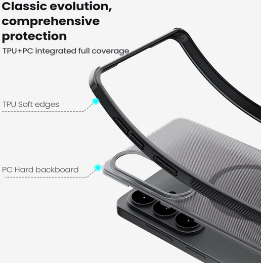 Nillkin Frosted Shield Samsung S26 Hoesje MagSafe Back Cover Transparant Zwart afbeelding 6