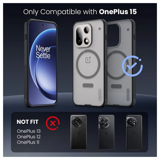 Nillkin Frosted Shield OnePlus 15 Hoesje MagSafe Back Cover Transparant Zwart afbeelding 9