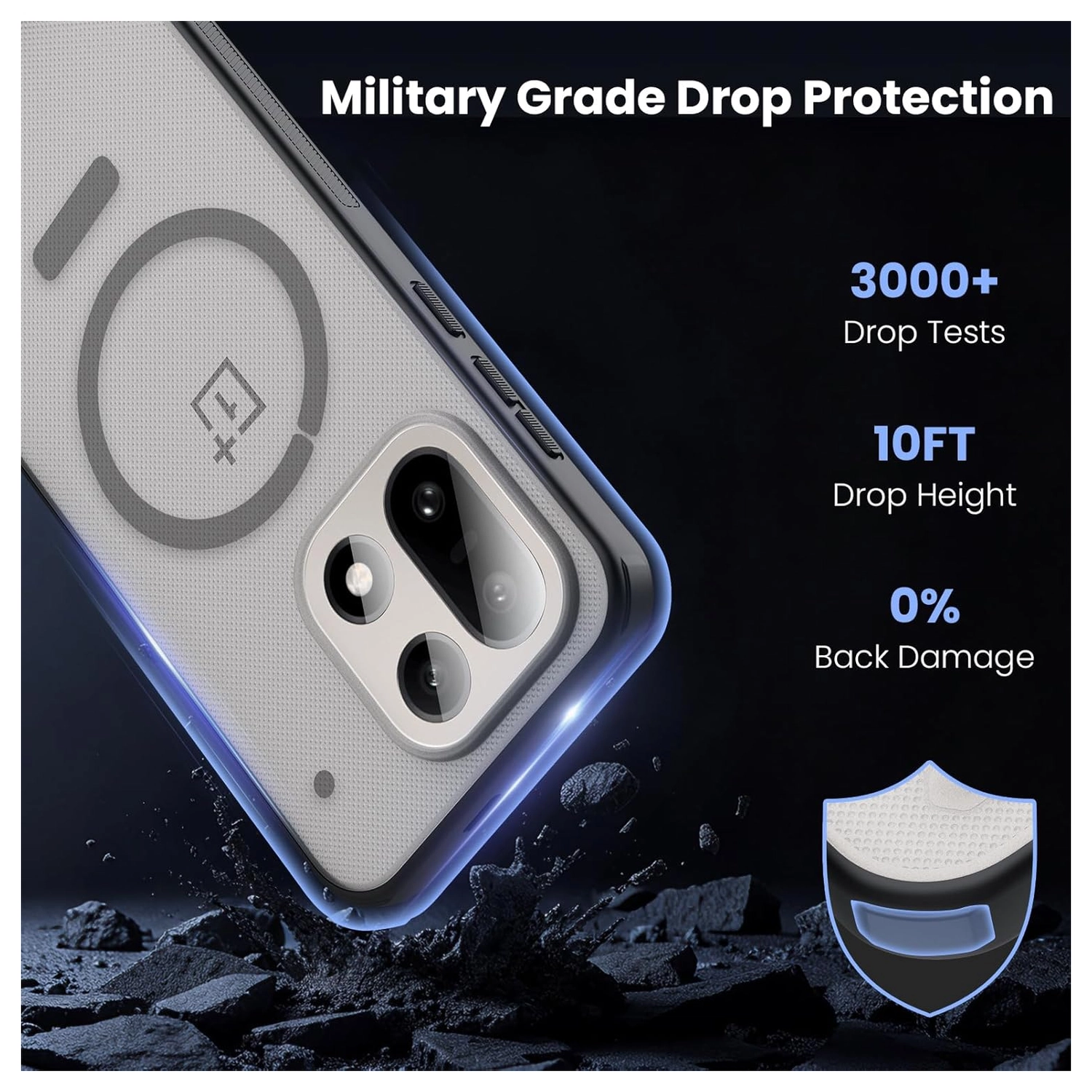 Nillkin Frosted Shield OnePlus 15 Hoesje MagSafe Back Cover Transparant Zwart afbeelding 3