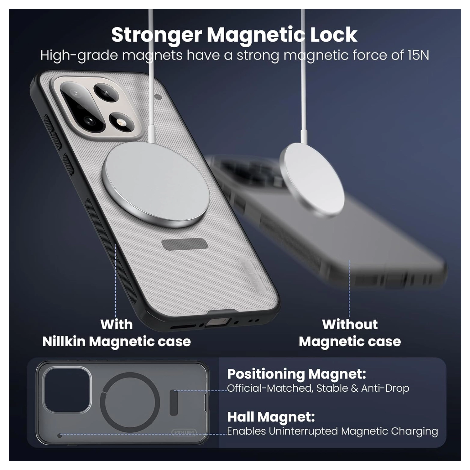 Nillkin Frosted Shield OnePlus 15 Hoesje MagSafe Back Cover Transparant Zwart afbeelding 7