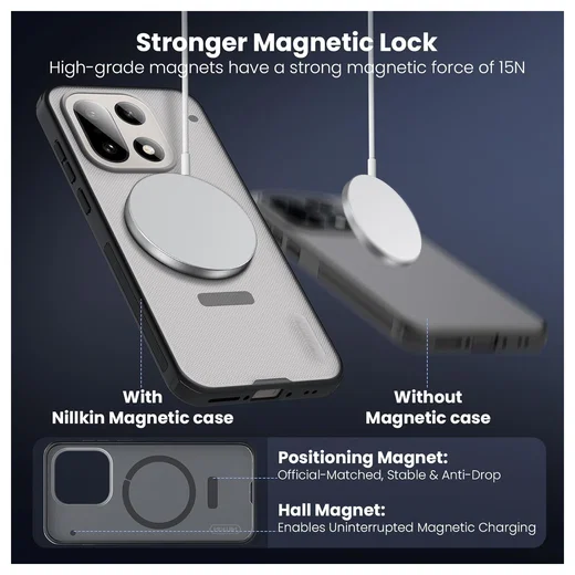 Nillkin Frosted Shield OnePlus 15 Hoesje MagSafe Back Cover Transparant Zwart afbeelding 7
