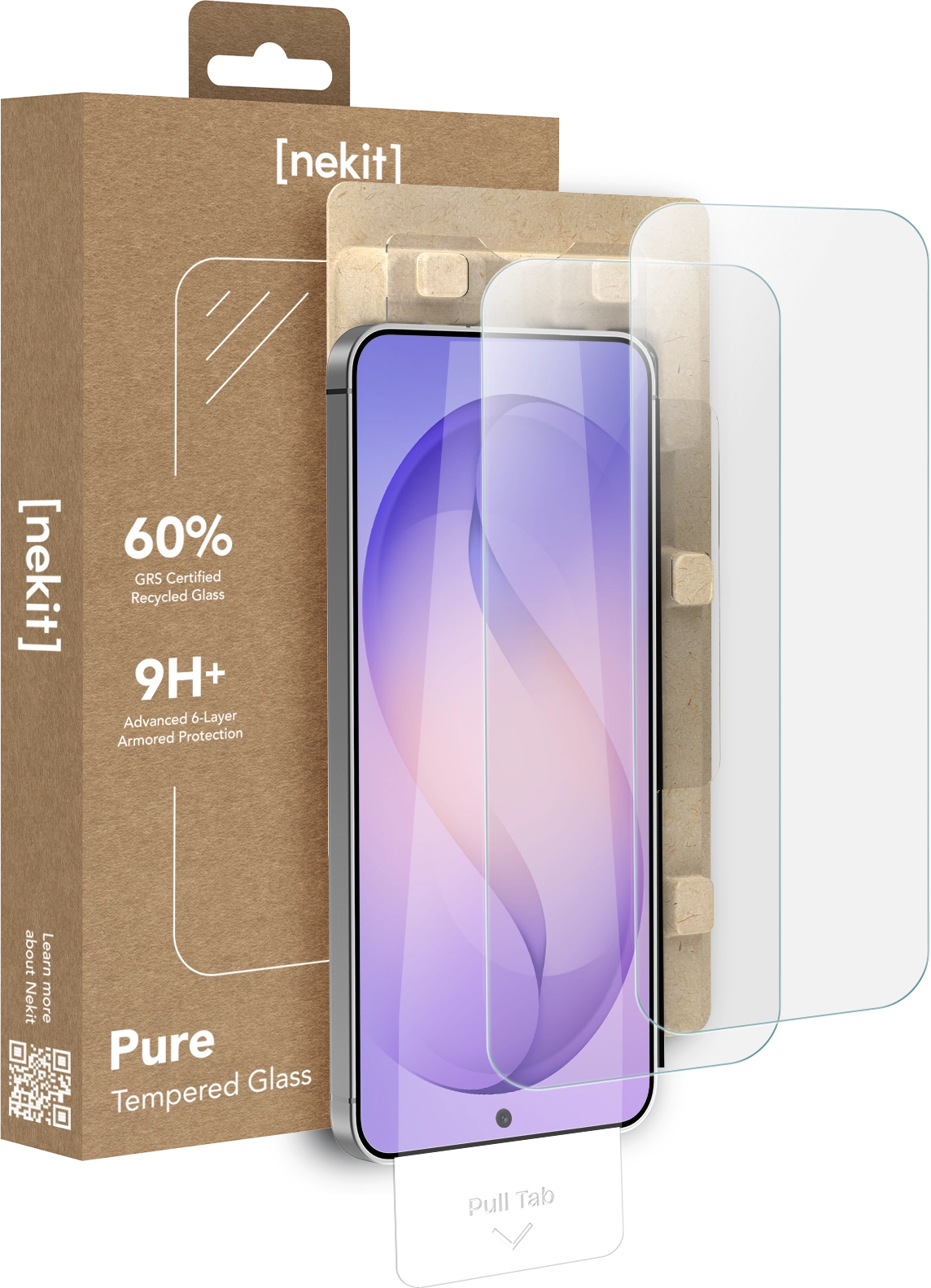 NEKIT Pure Samsung Galaxy S26 Plus Tempered GRS Glass Installatiebox (2-Pack) afbeelding 1