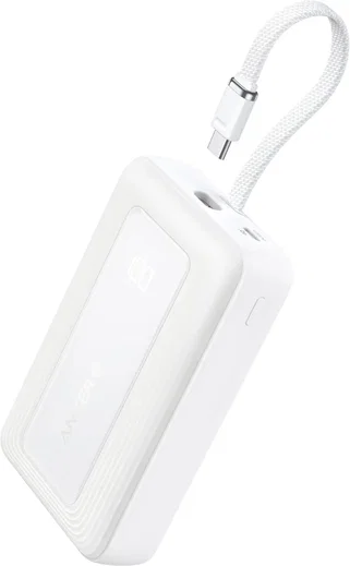 Anker Zolo 30W Powerbank met Ingebouwde Lanyard USB-C Kabel 20.000 mAh Wit afbeelding 1