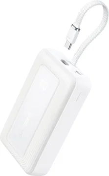 Anker Zolo 30W Powerbank met Ingebouwde Lanyard USB-C Kabel 20.000 mAh Wit
