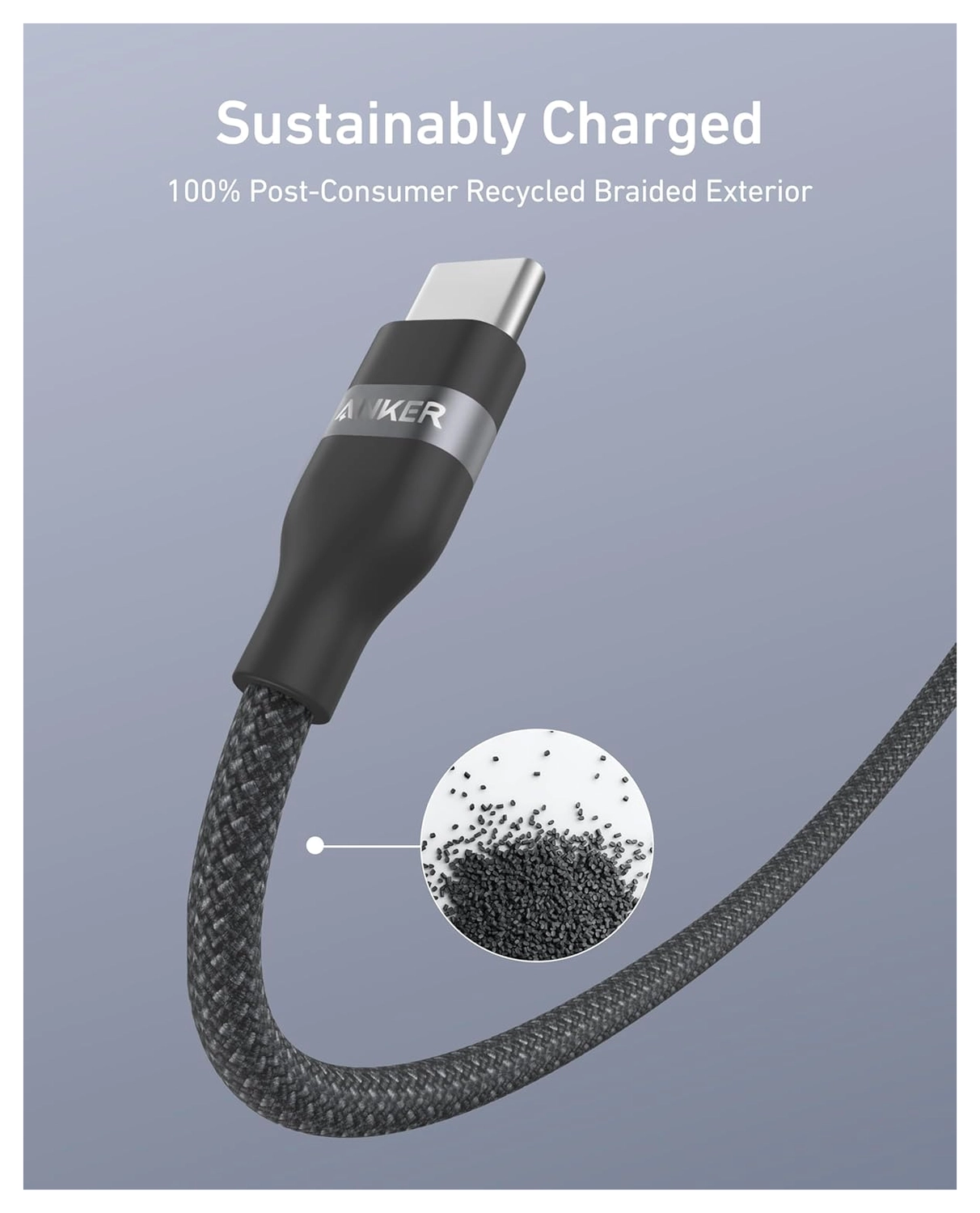 Anker Bio-Nylon (240W) USB-C naar USB-C Kabel Fast Charge 1.8M Zwart afbeelding 6
