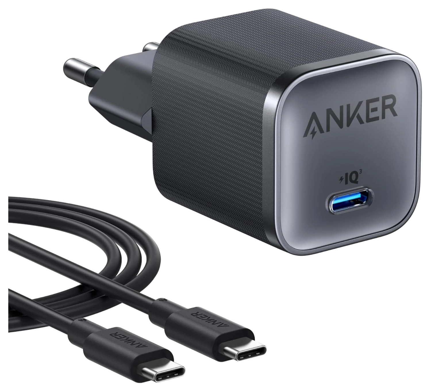 Anker Nano (45W) USB-C Oplader met 1.8M USB-C Kabel Grijs afbeelding 1
