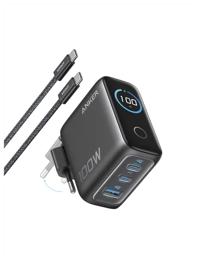 Anker (100W) USB-C Oplader GaN Snellader voor MacBook/Laptop Zwart afbeelding 1