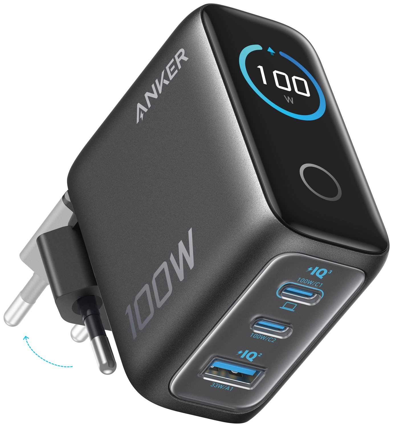 Anker (100W) USB-C Oplader GaN Snellader voor MacBook/Laptop Zwart afbeelding 2
