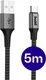Buddi Flex USB-A naar USB-C Kabel 12W Fast Charge 5M Zwart
