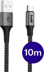 Buddi Flex USB-A naar USB-C Kabel 12W Fast Charge 10M Zwart afbeelding