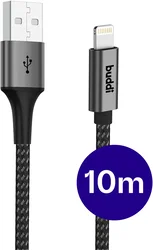 Buddi Flex USB-A naar Lightning Kabel 12W Fast Charge 10M Zwart afbeelding