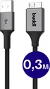 Buddi Flex USB-A naar Micro-B Kabel 12W Fast Charge 30CM Zwart