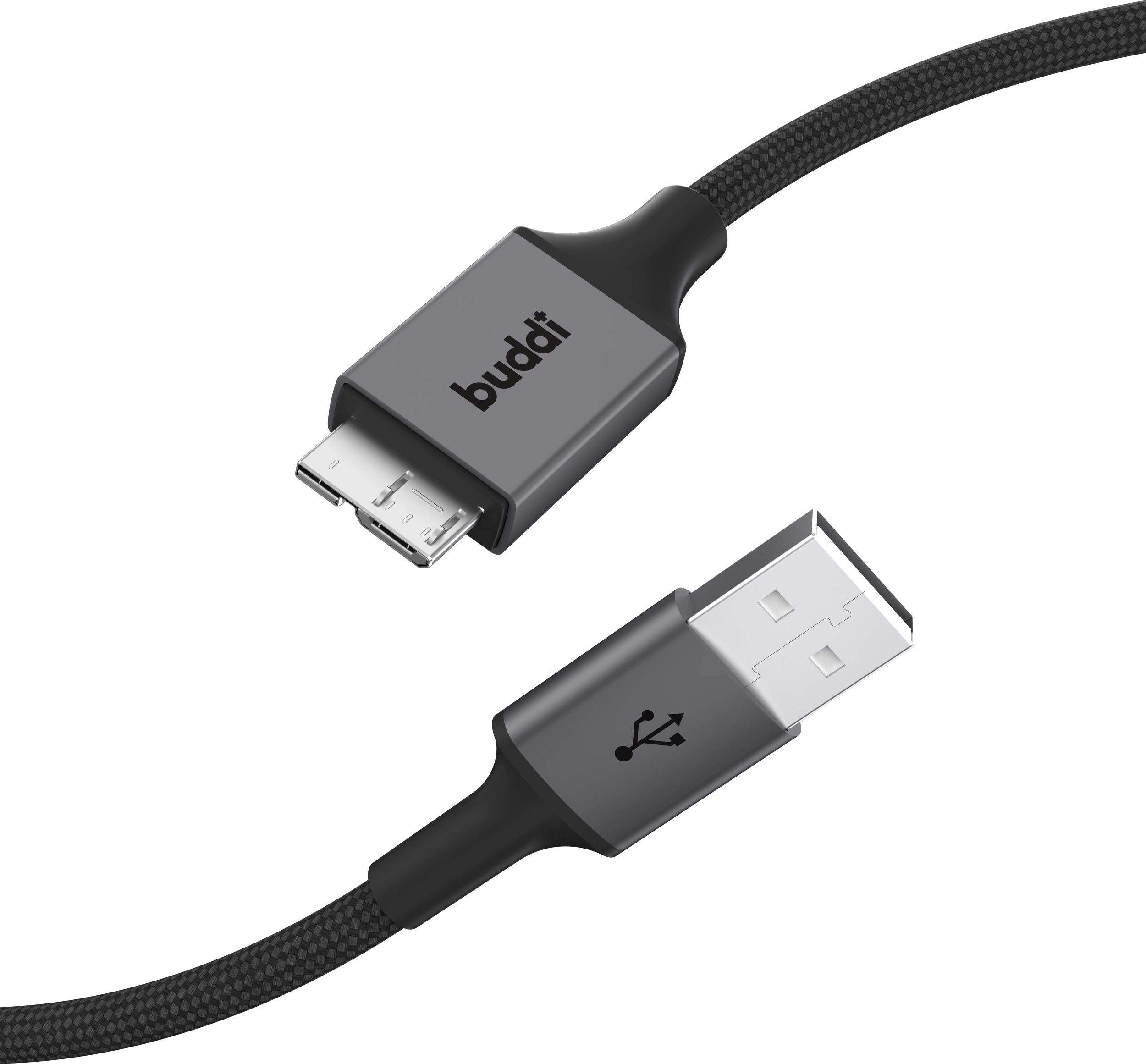 Buddi Flex USB-A naar Micro-B Kabel 12W Fast Charge 1M Zwart afbeelding 9