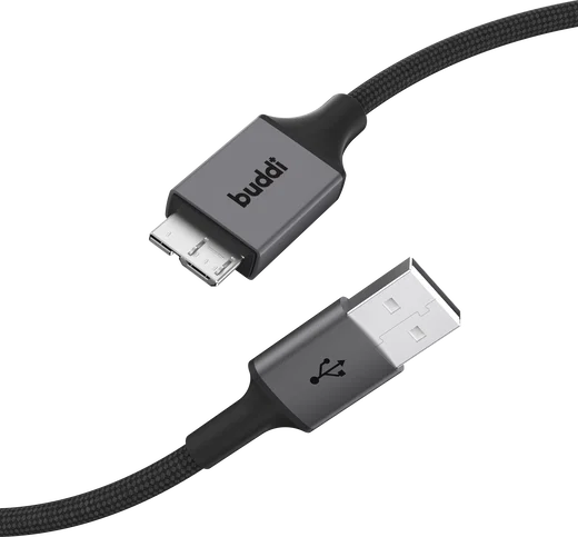 Buddi Flex USB-A naar Micro-B Kabel 12W Fast Charge 2M Zwart afbeelding 8
