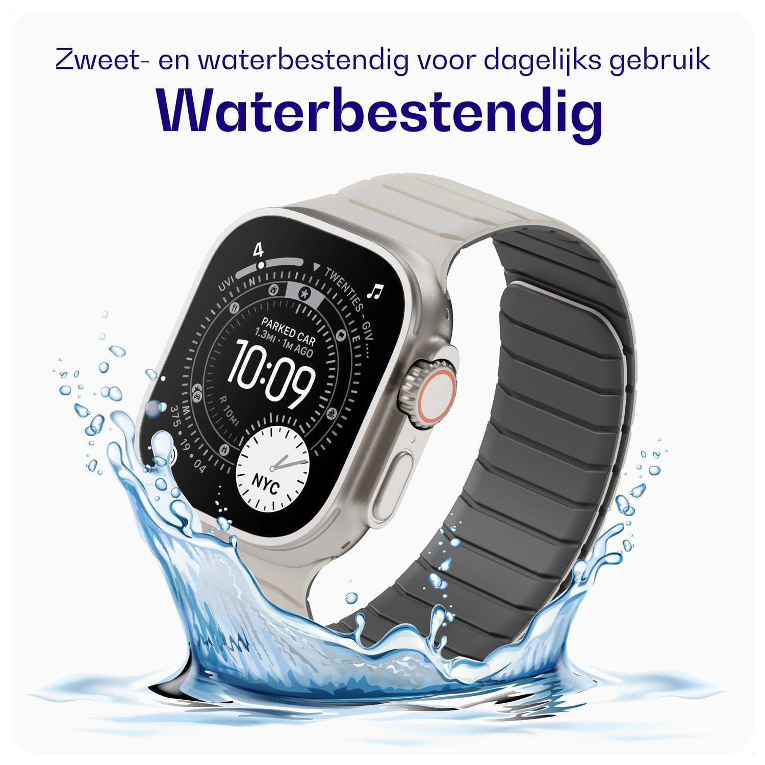 Buddi Fuse Magnetisch Apple Watch Bandje - 1-11/SE - 38/40/41/42MM Sterrenlicht afbeelding 3