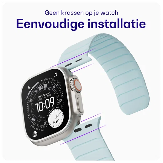 Buddi Fuse Magnetic Apple Watch Bandje 1-11/SE/Ultra 49/46/45/44MM Lichtblauw afbeelding 5