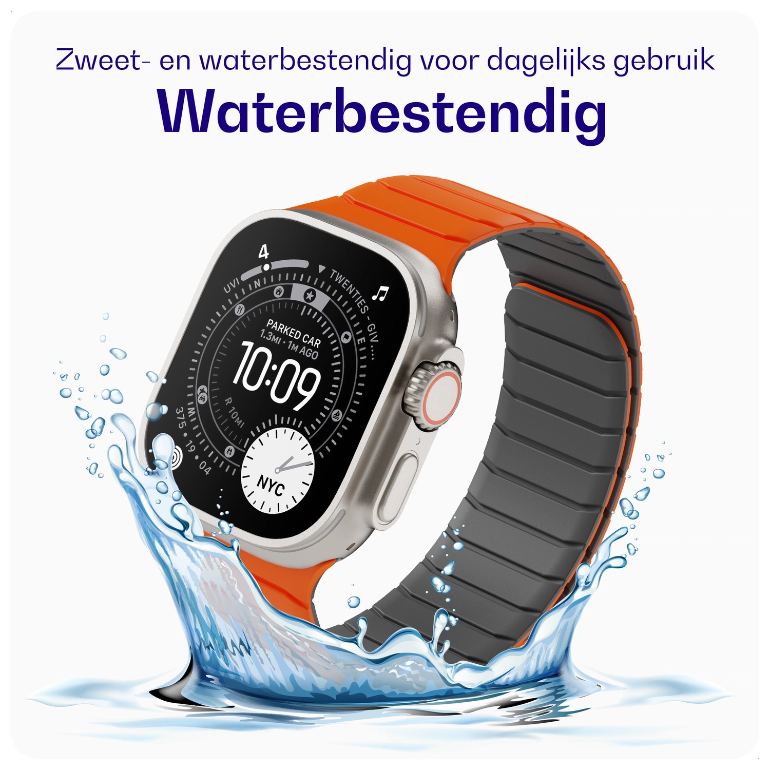 Buddi Fuse Magnetic Apple Watch Bandje 1-11/SE/Ultra 49/46/45/44MM Oranje afbeelding 4
