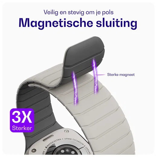 Buddi Fuse Magnetic Apple Watch Bandje 1-11/SE/Ultra 49/46/45/44MM Sterrenlicht afbeelding 3