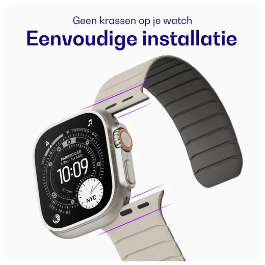 Buddi Fuse Magnetic Apple Watch Bandje 1-11/SE/Ultra 49/46/45/44MM Sterrenlicht afbeelding 5