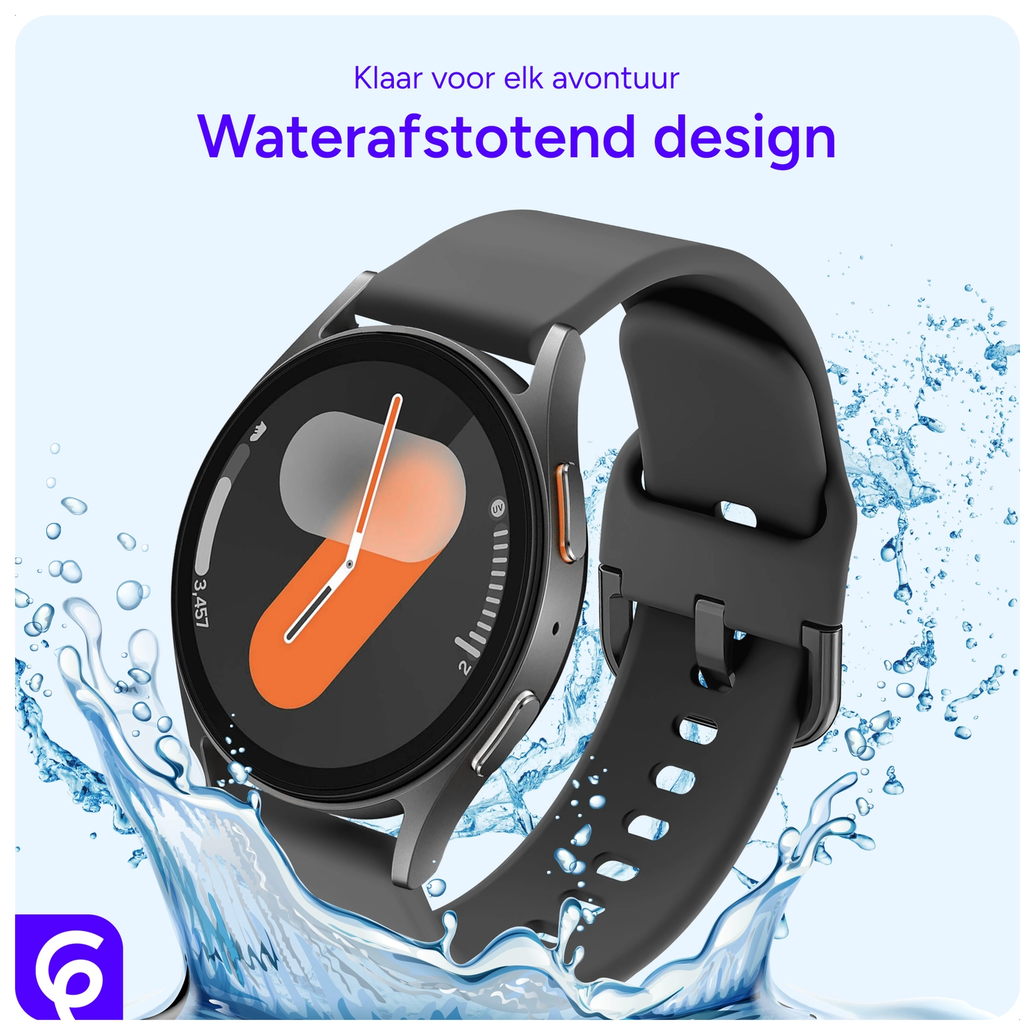 SBG Universeel Smartwatch / Horloge Bandje - Siliconen - 20MM - Antraciet afbeelding 6