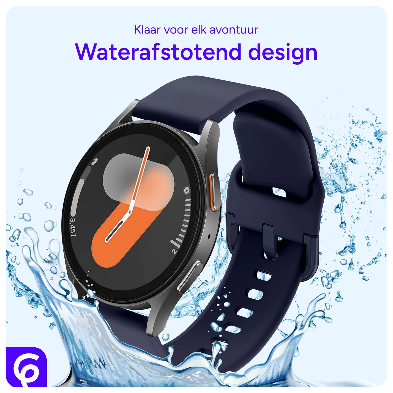 SBG Universeel Smartwatch / Horloge Bandje - Siliconen - 20MM - Midnight Blue afbeelding 6
