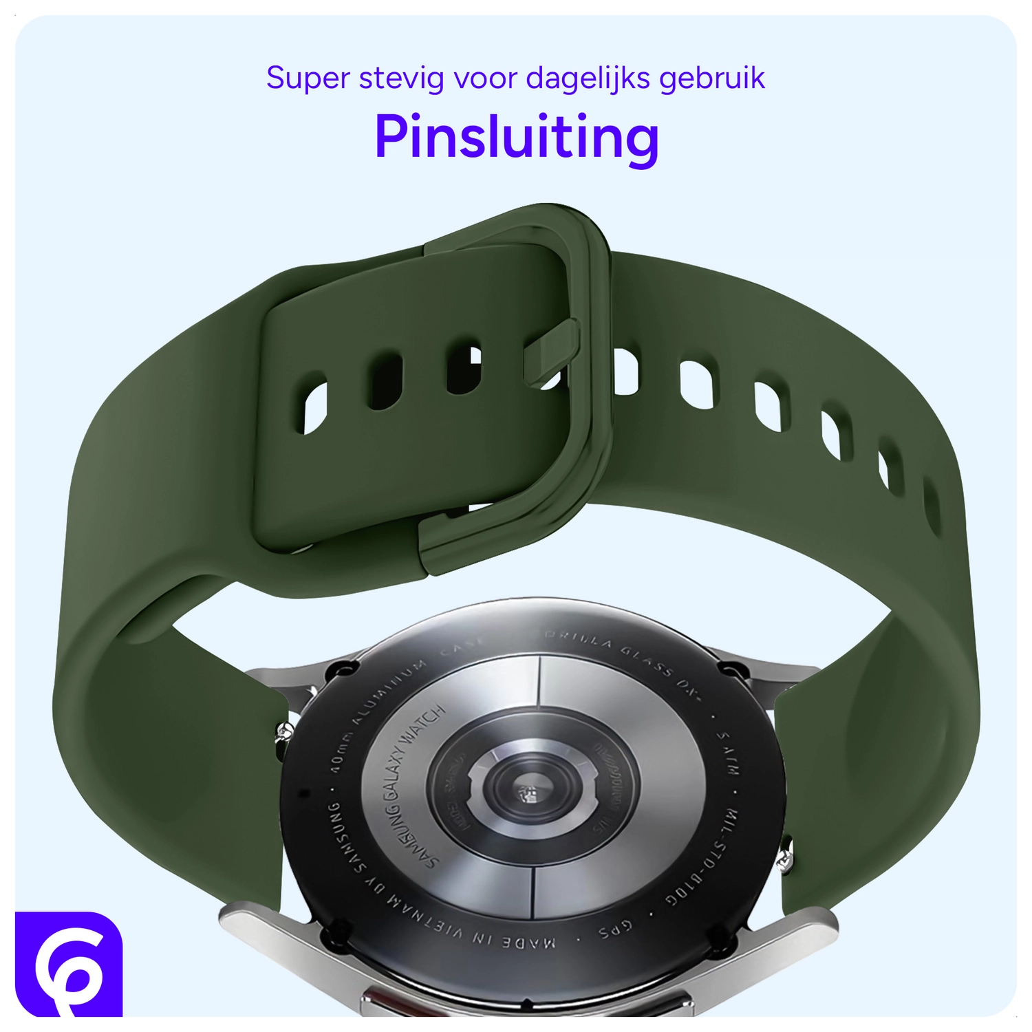 SBG Universeel Smartwatch / Horloge Bandje - Siliconen - 20MM - Groen afbeelding 3