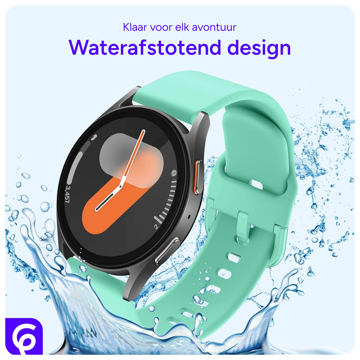 SBG Universeel Smartwatch / Horloge Bandje - Siliconen - 20MM - Mint Groen afbeelding 6