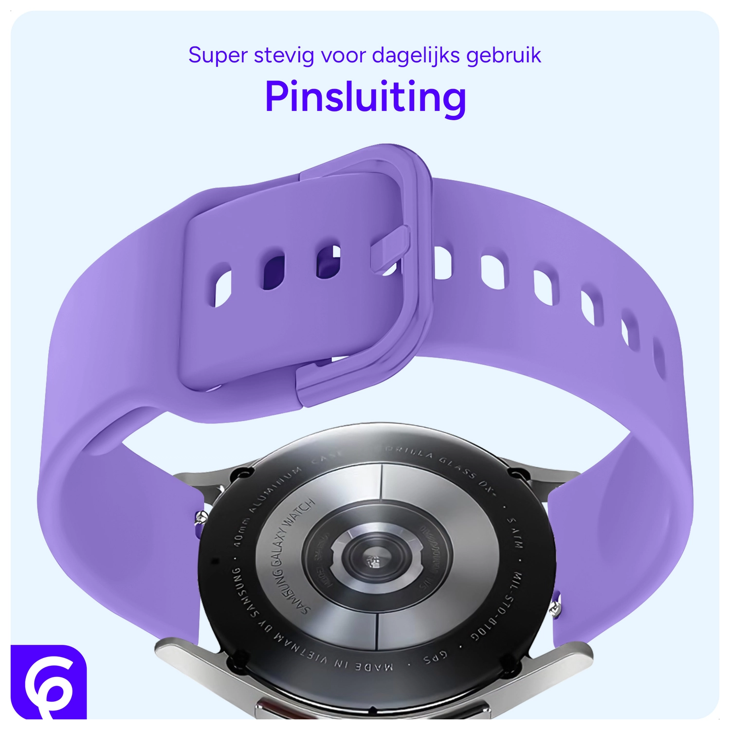SBG Universeel Smartwatch / Horloge Bandje - Siliconen - 20MM - Lila afbeelding 3
