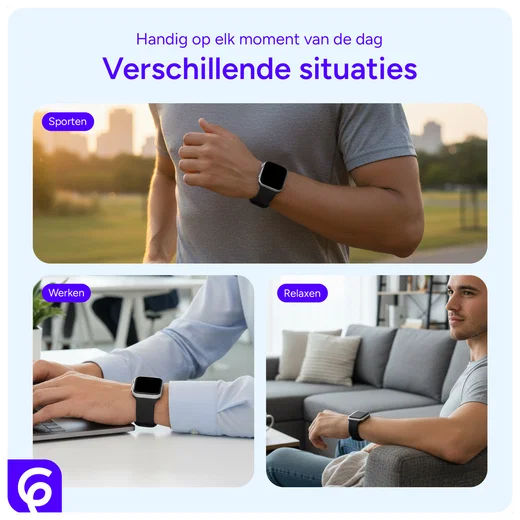 SBG Universeel Smartwatch / Horloge Bandje - Siliconen - 20MM - Paars afbeelding 4