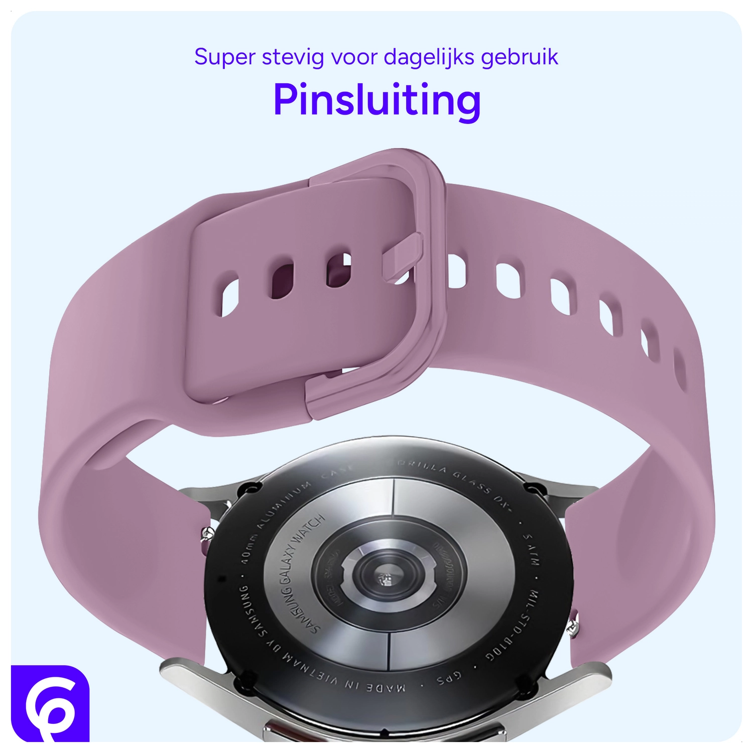 SBG Universeel Smartwatch / Horloge Bandje - Siliconen - 20MM - Paars afbeelding 3