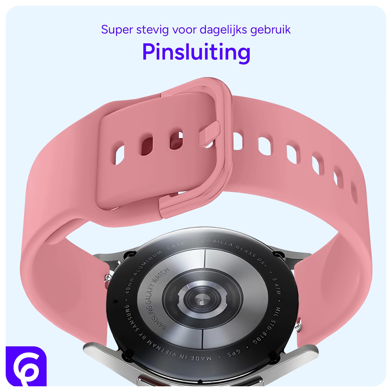 SBG Universeel Smartwatch / Horloge Bandje - Siliconen - 20MM - Roze afbeelding 3