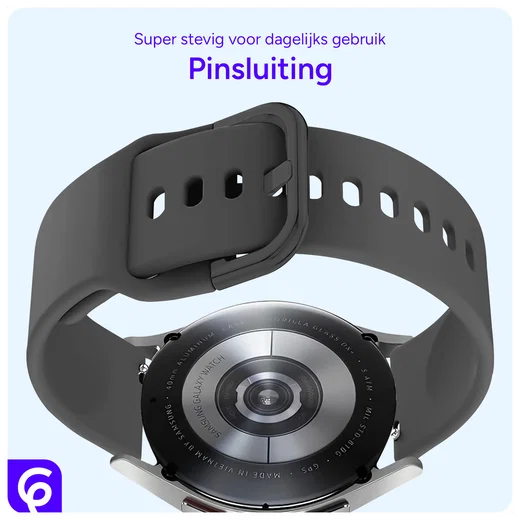 SBG Universeel Smartwatch / Horloge Bandje - Siliconen - 22MM - Antraciet afbeelding 3